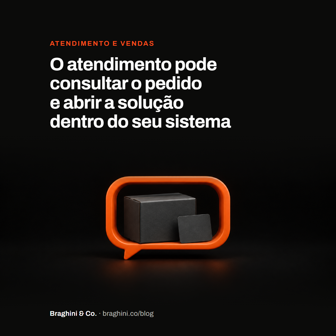 O atendimento pode consultar o pedido e abrir a solução dentro do seu sistema
