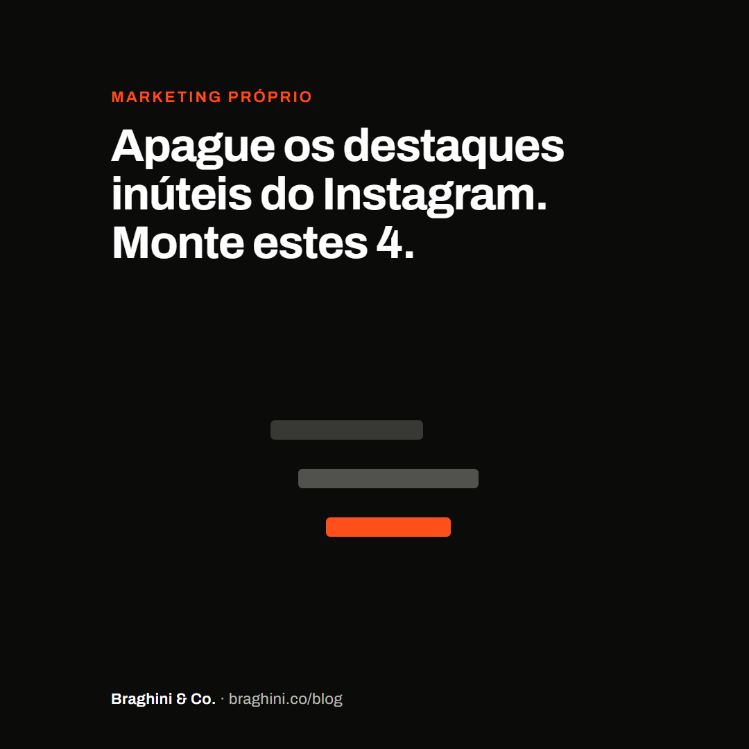 Apague os destaques inúteis do Instagram. Monte estes 4.