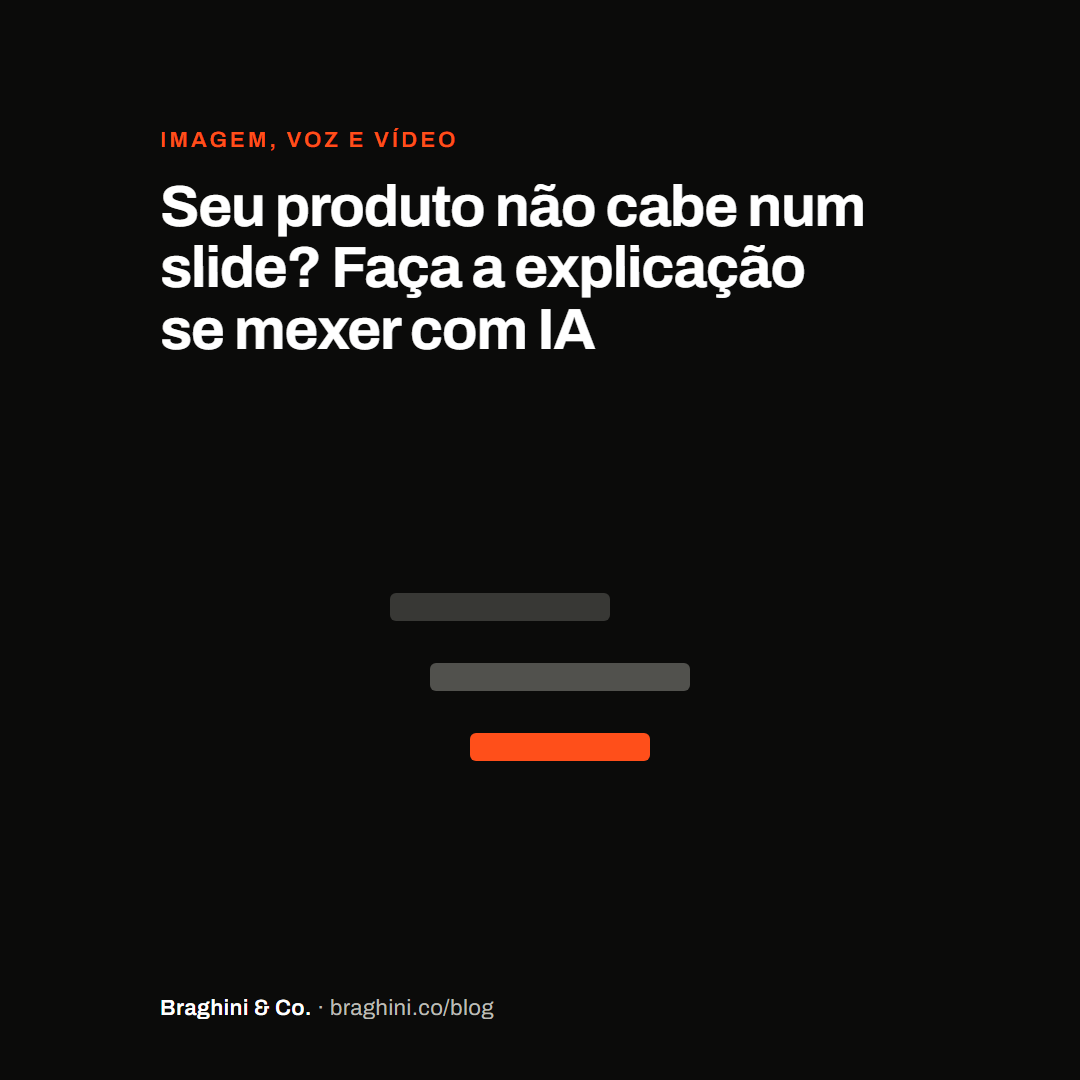Seu produto não cabe num slide? Faça a explicação se mexer com IA
