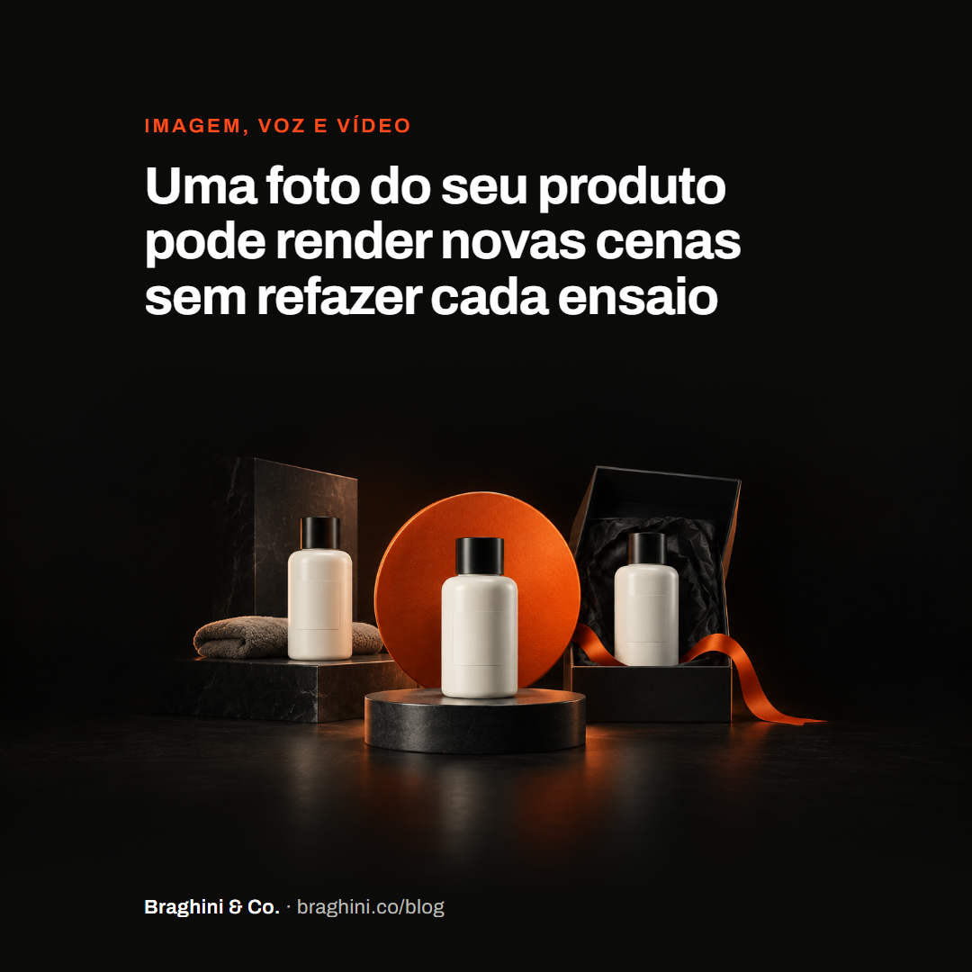 Uma foto do seu produto pode render novas cenas sem refazer cada ensaio