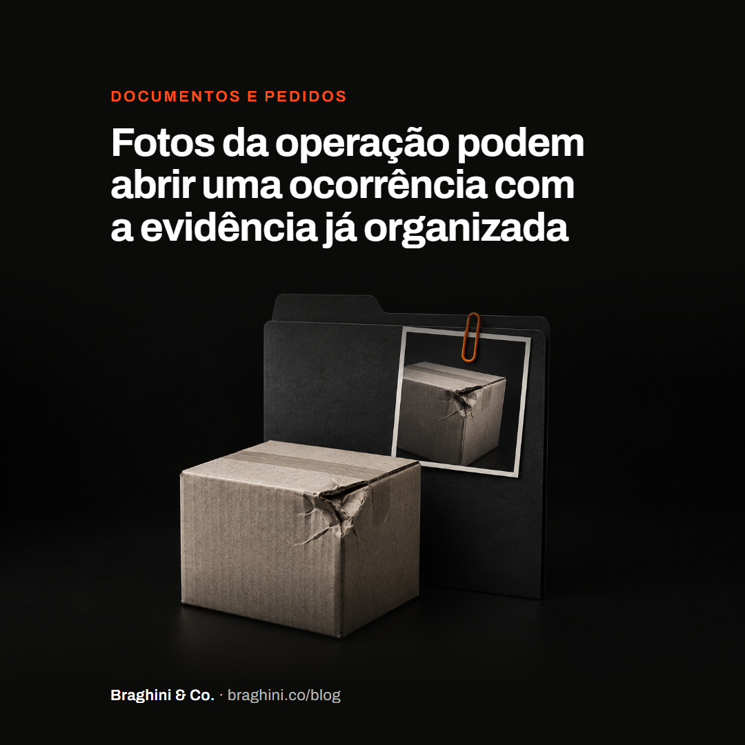 Fotos da operação podem abrir uma ocorrência com a evidência já organizada