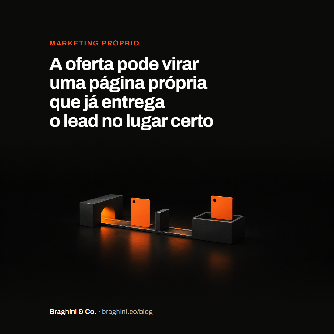 A oferta pode virar uma página própria que já entrega o lead no lugar certo