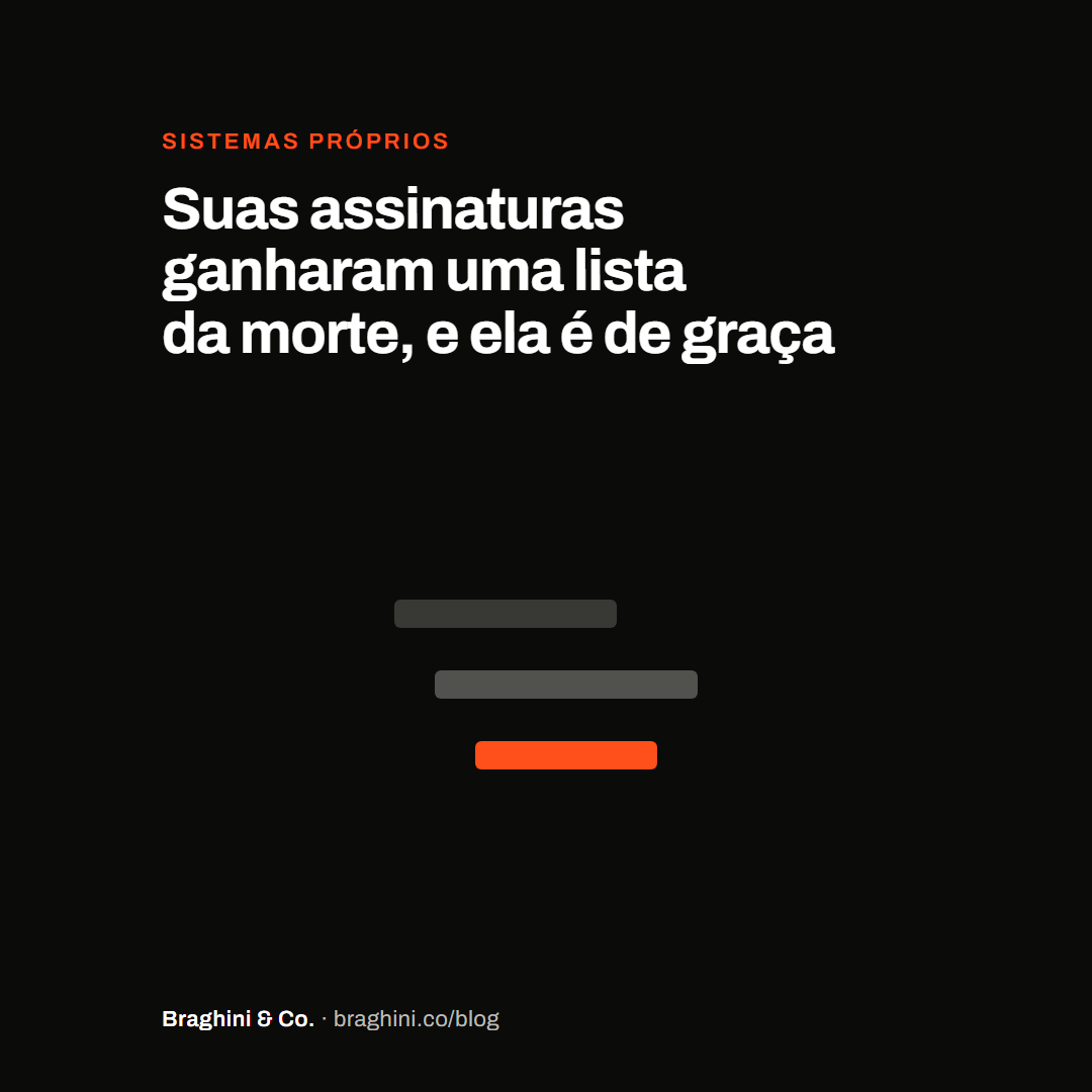 Suas assinaturas ganharam uma lista da morte, e ela é de graça